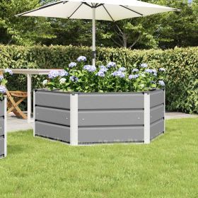 Planter Light Grey 50.79 x 50.79 x 17.72 in Steel