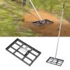 VEVOR Lawn Leveling Rake, Lawn Leveler with 78 in Handle, 17x10 in Ground Plate, Rust-Resistant Carbon Steel Soil Leveler, 5 Heights Adjustable
