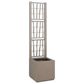 Flower Box Light Brown 14.17 x 14.17 x 55.12 in Plastic