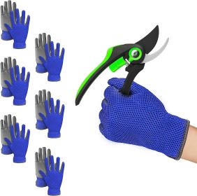 Blue Gardening Gloves for Women Medium Pack of 12; Nubuck and Air Mesh Garden Gloves for Women 6 Pairs; Yard Gloves; Outdoor Work Gloves for Wome