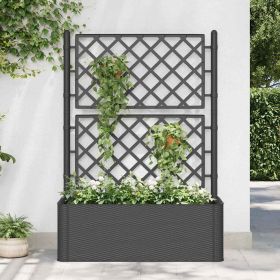 Raised Bed Anthracite Plastic (PP) 39.4 x 16.9 x 55.9 in Planters